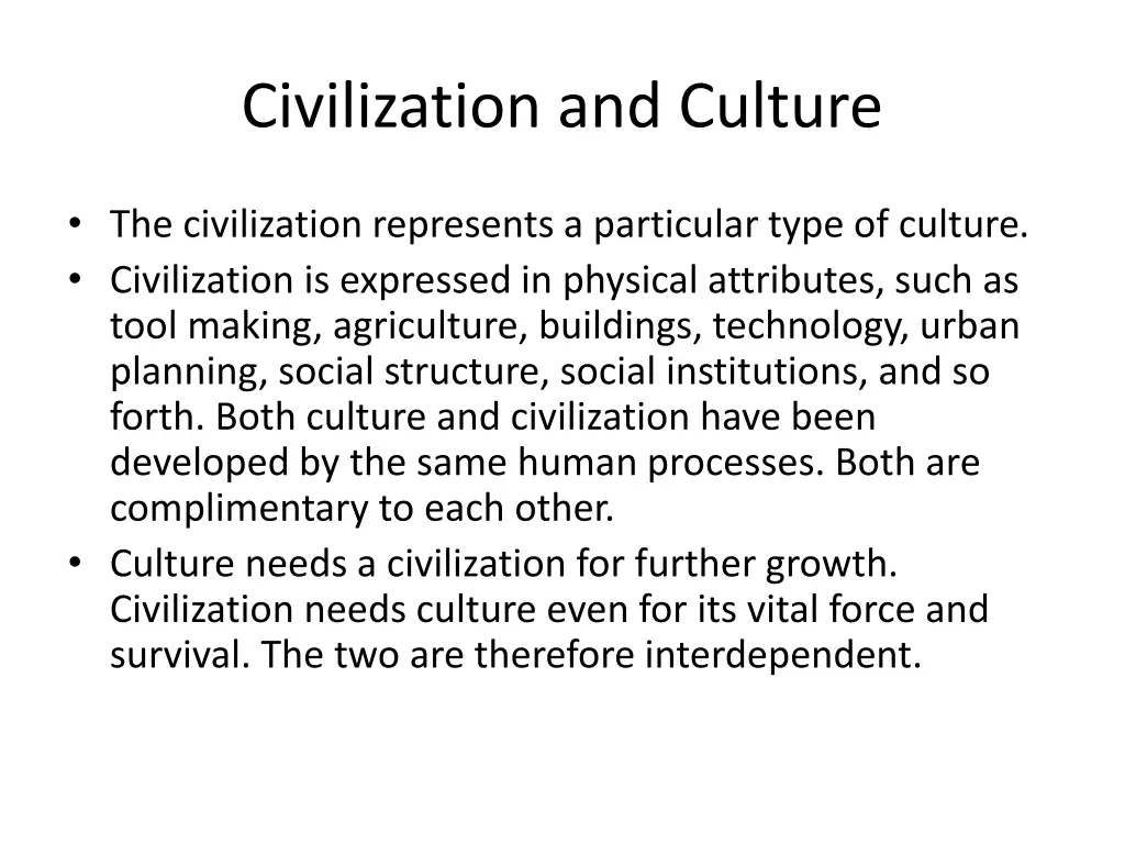 civilization and culture