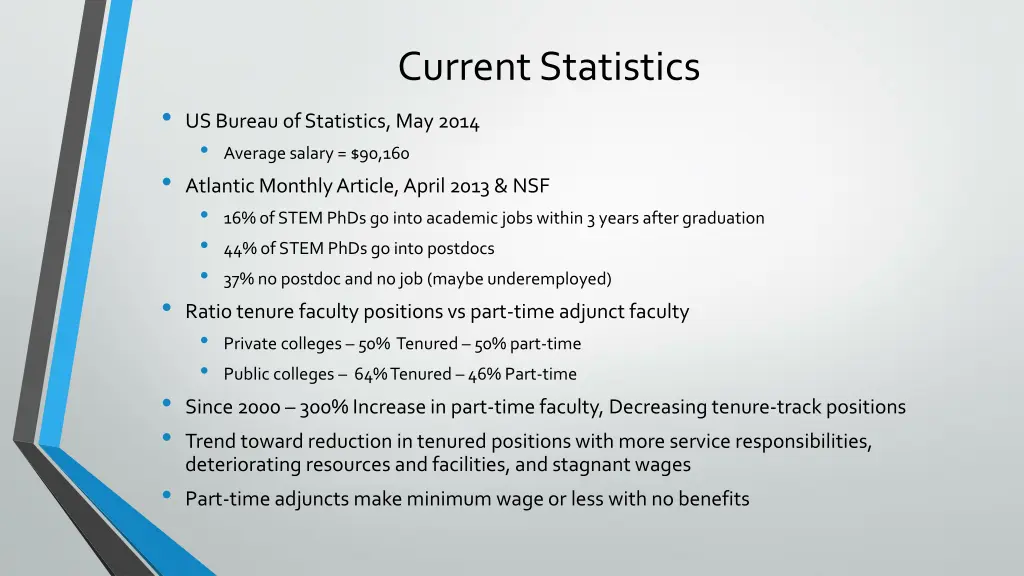 current statistics