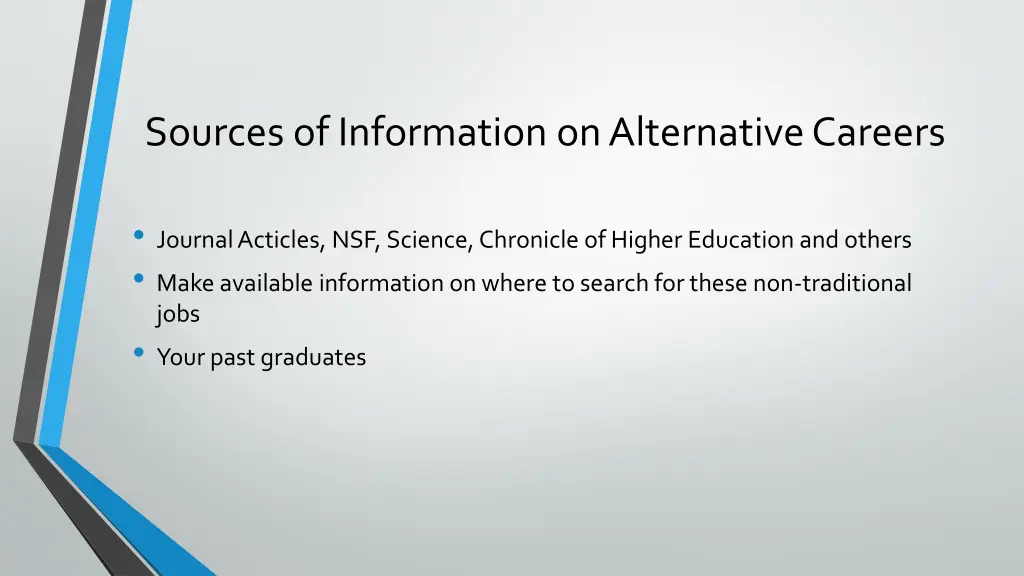 sources of information on alternative careers