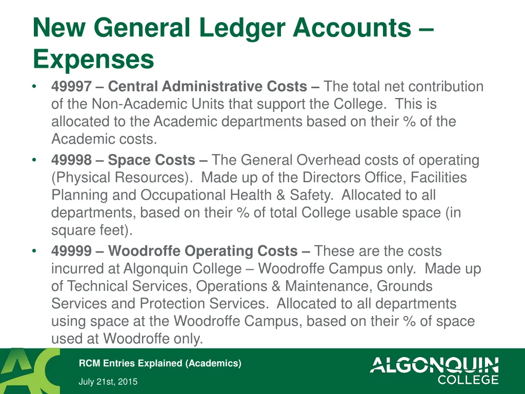 new general ledger accounts expenses 49997