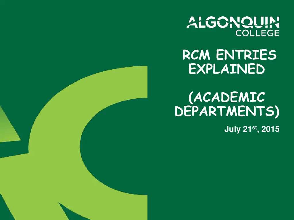 rcm entries explained