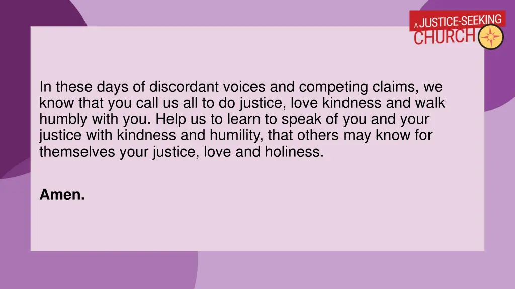in these days of discordant voices and competing