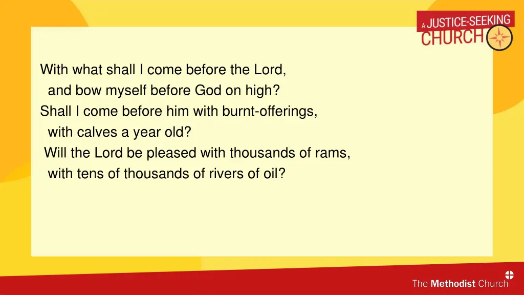 with what shall i come before the lord