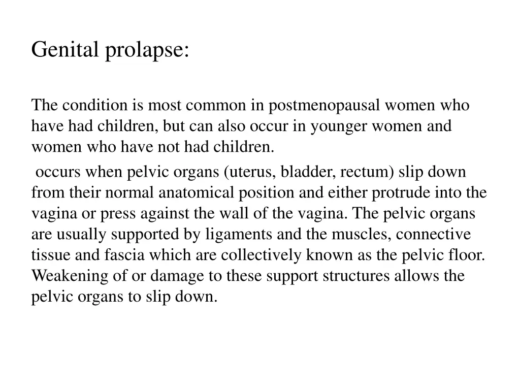 genital prolapse