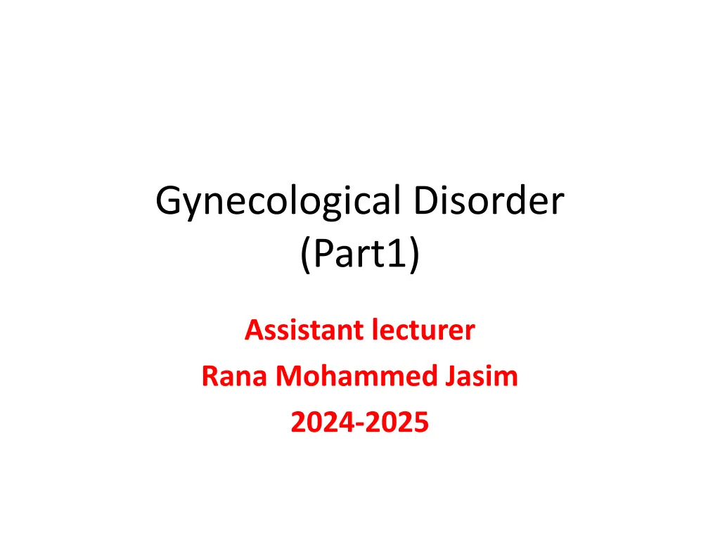 gynecological disorder part1