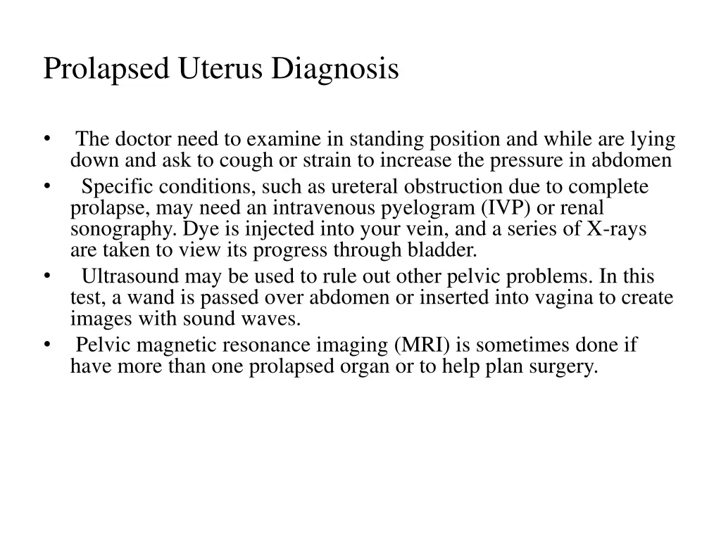 prolapsed uterus diagnosis