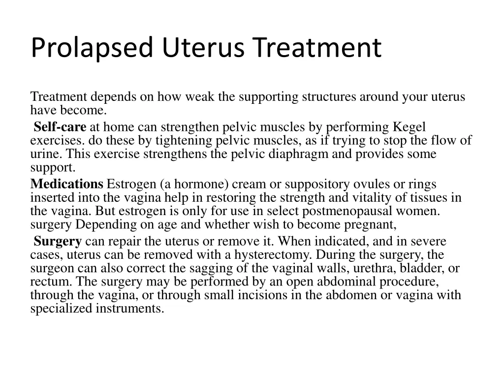 prolapsed uterus treatment
