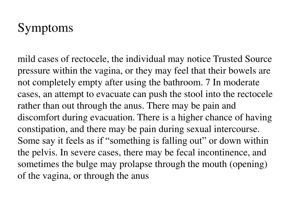 symptoms