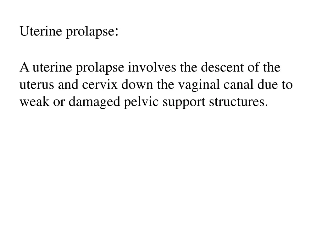 uterine prolapse