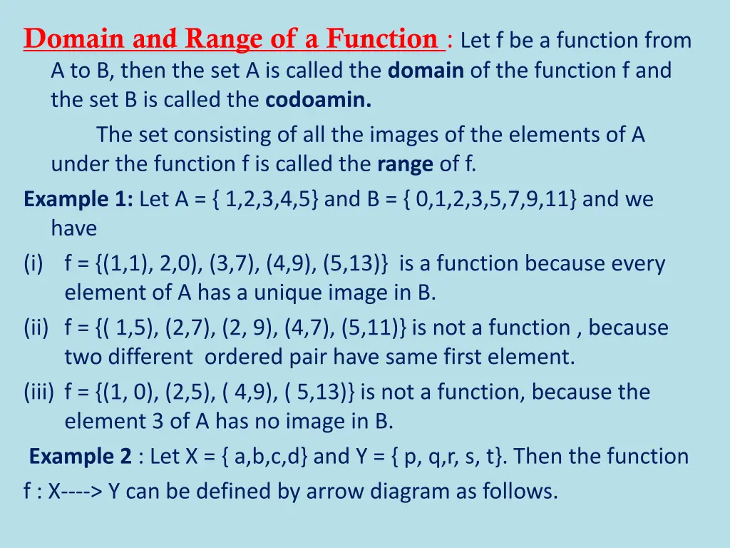 domain and range of a function
