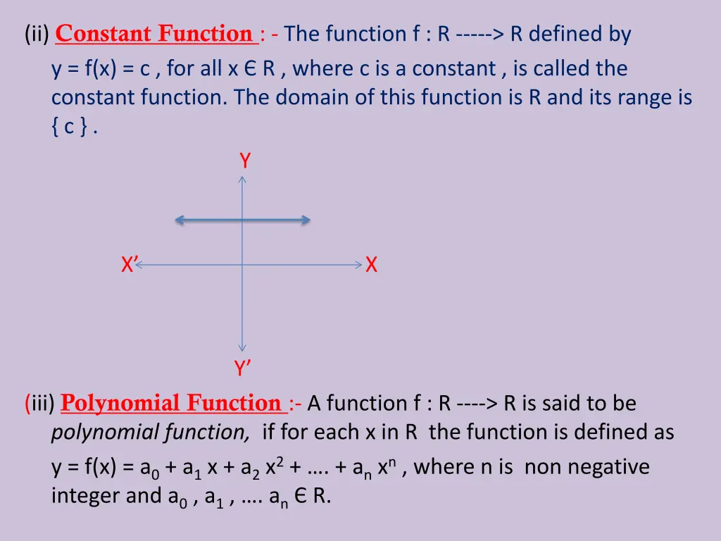 ii constant function the function f r r defined