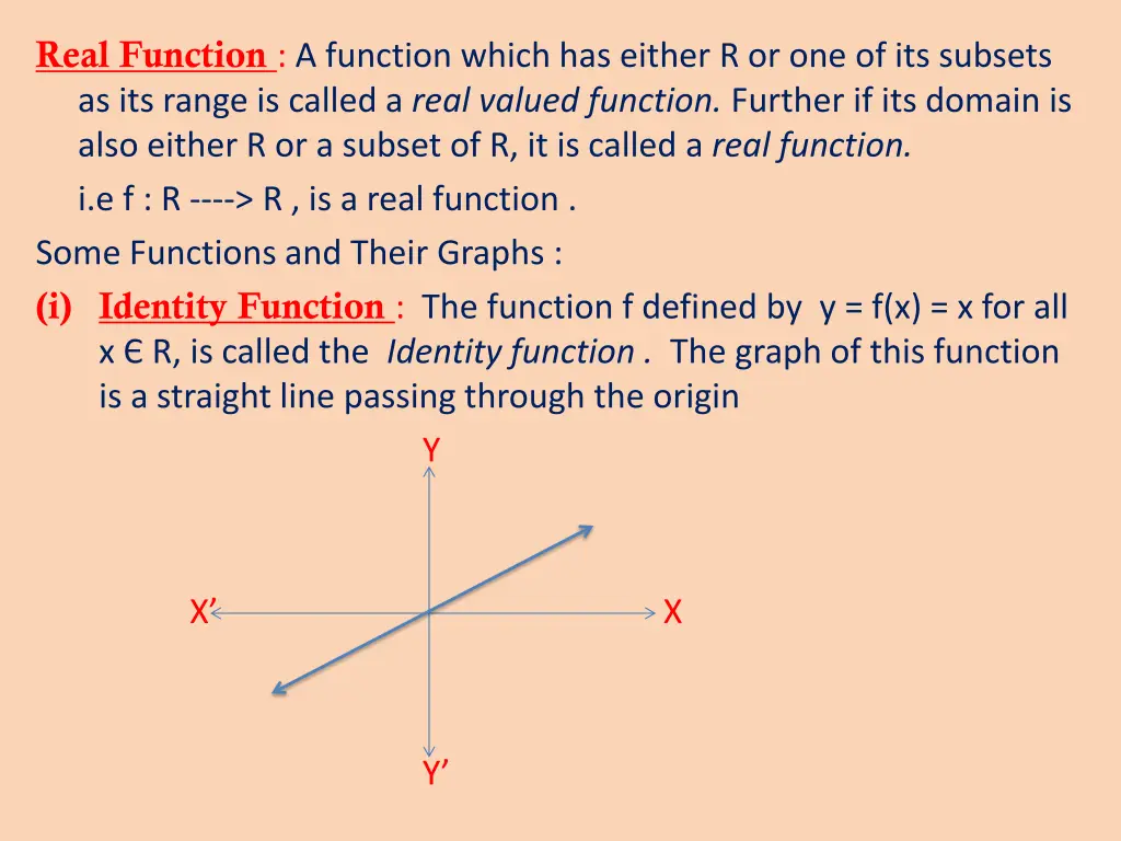 real function a function which has either