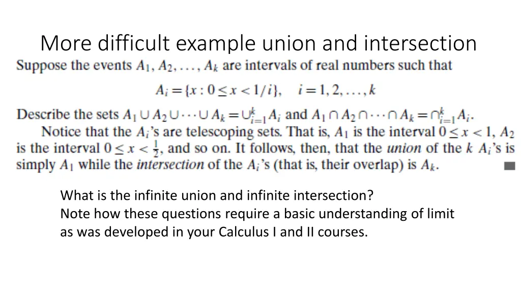 more difficult example union and intersection