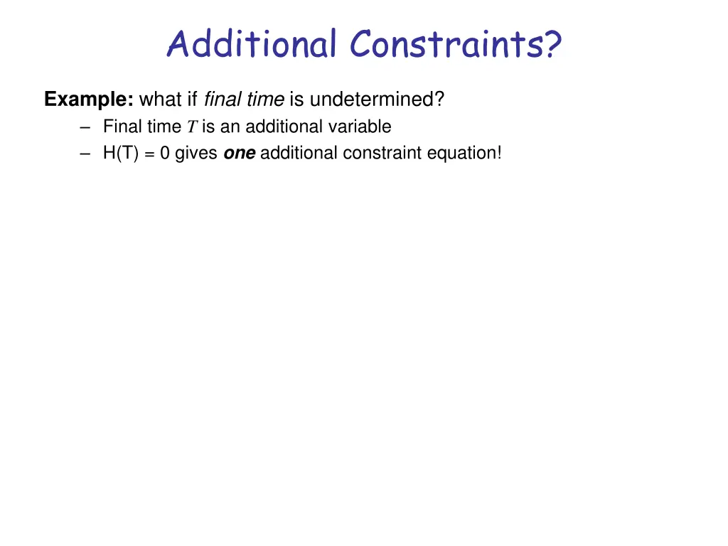 additional constraints 1