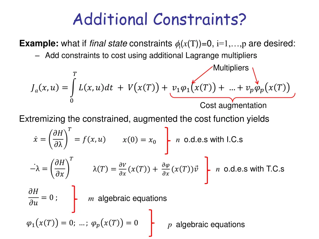 additional constraints