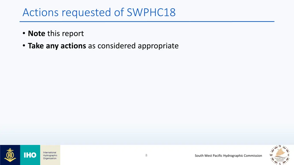actions requested of swphc18