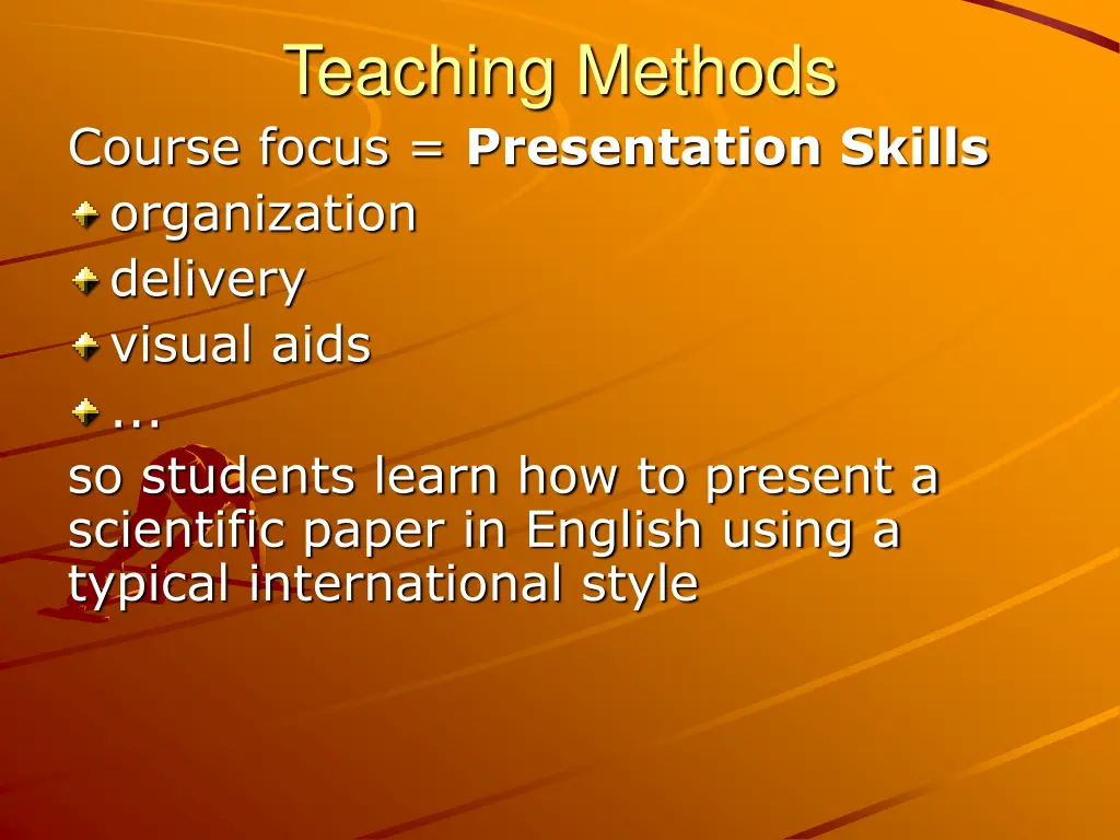 teaching methods course focus presentation skills