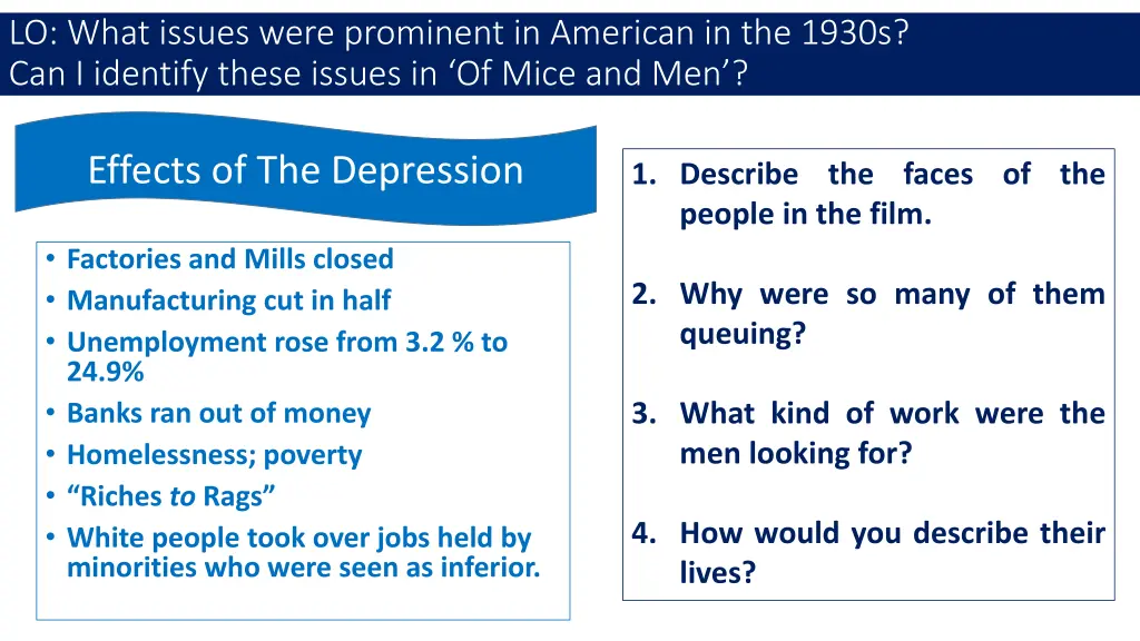 lo what issues were prominent in american 1