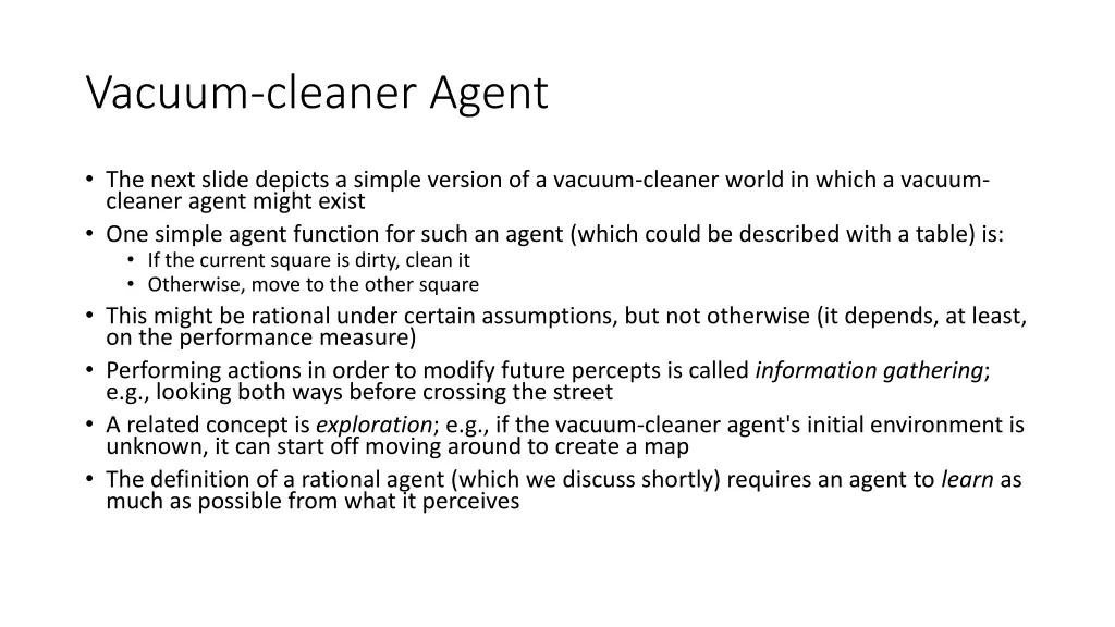 vacuum cleaner agent