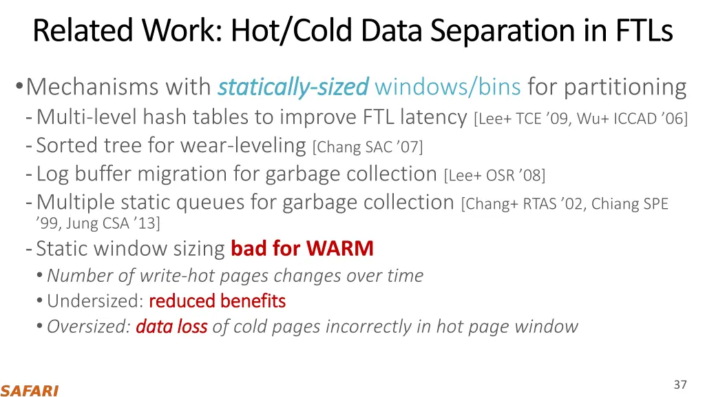 related work hot cold data separation in ftls