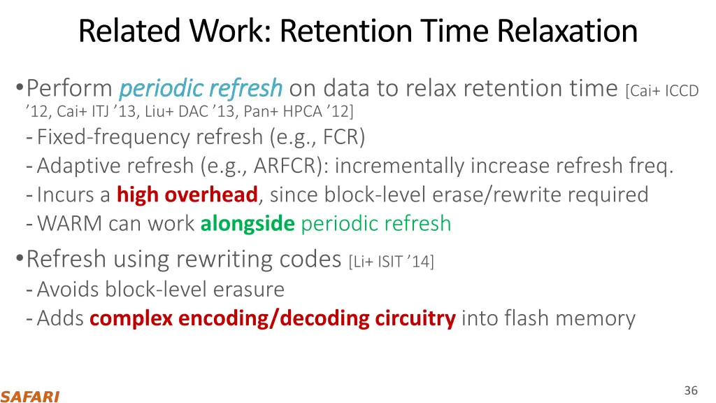 related work retention time relaxation
