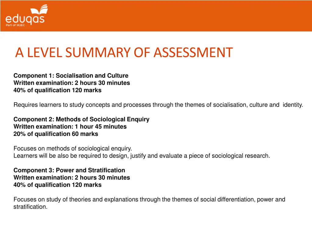 a level summary of assessment
