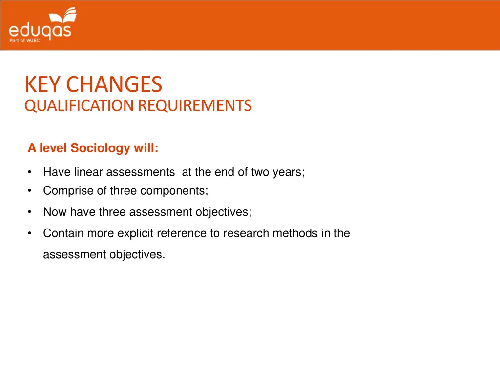 key changes qualification requirements 1