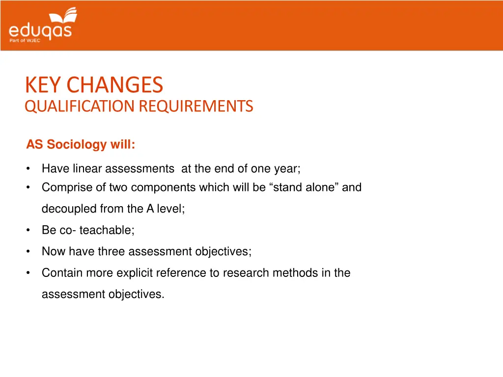 key changes qualification requirements