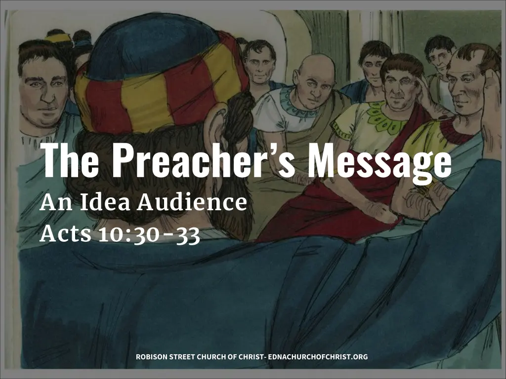 the preacher s message an idea audience acts