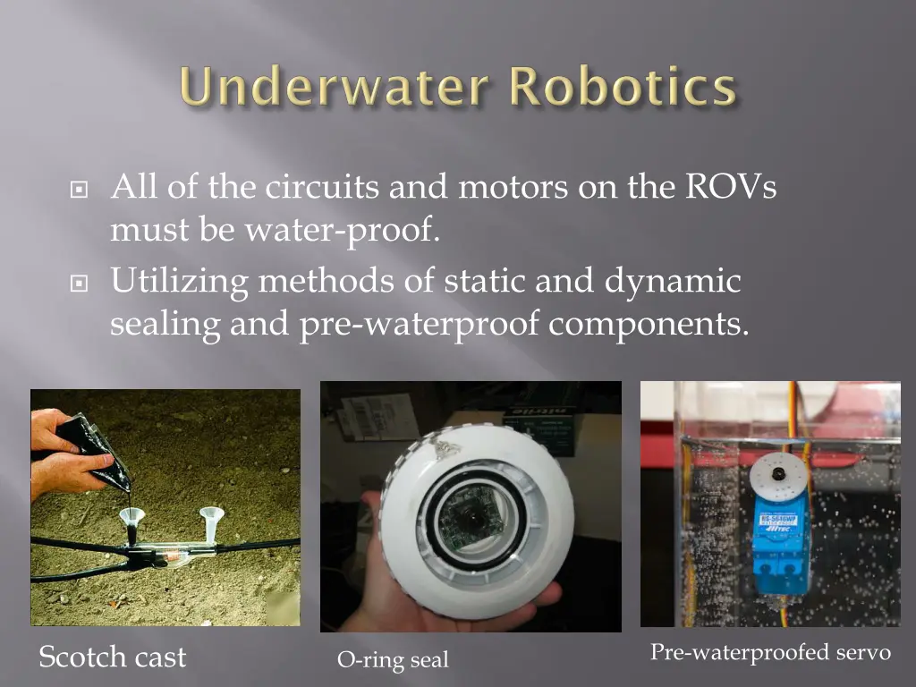 all of the circuits and motors on the rovs must