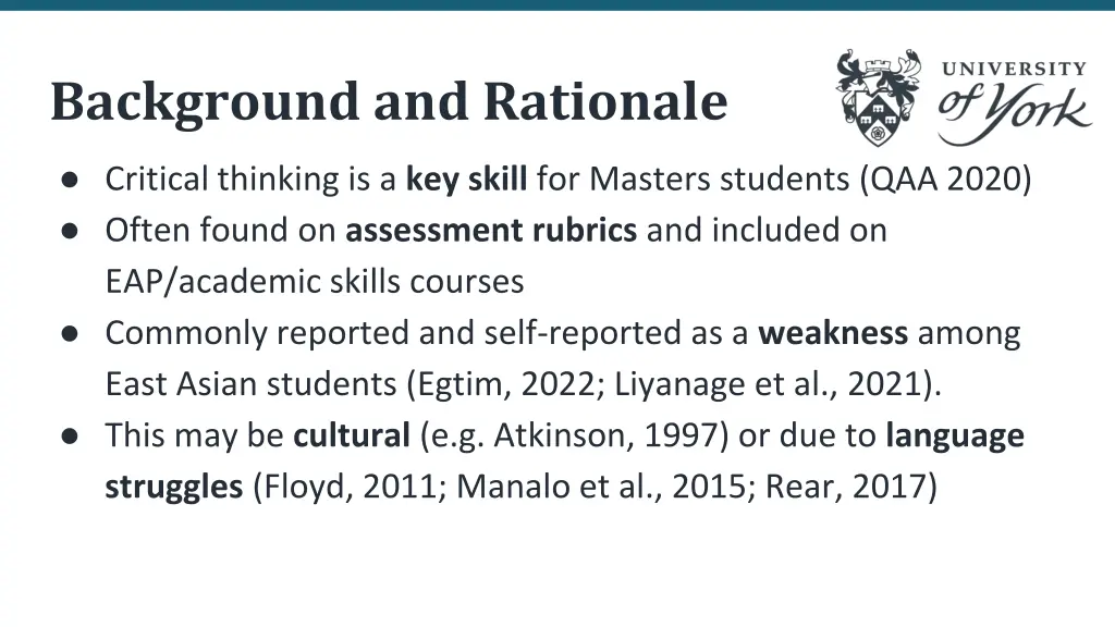 background and rationale