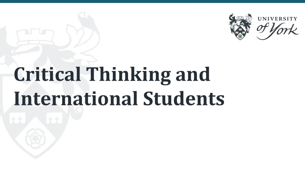 critical thinking and international students