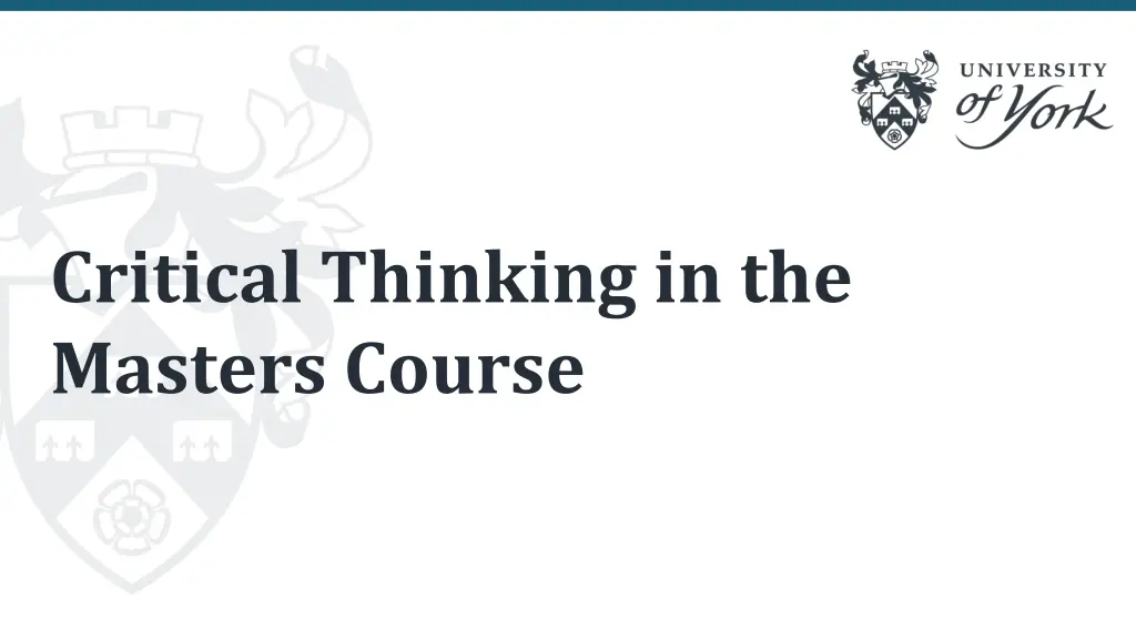 critical thinking in the masters course