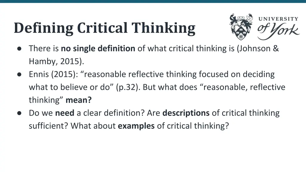 defining critical thinking