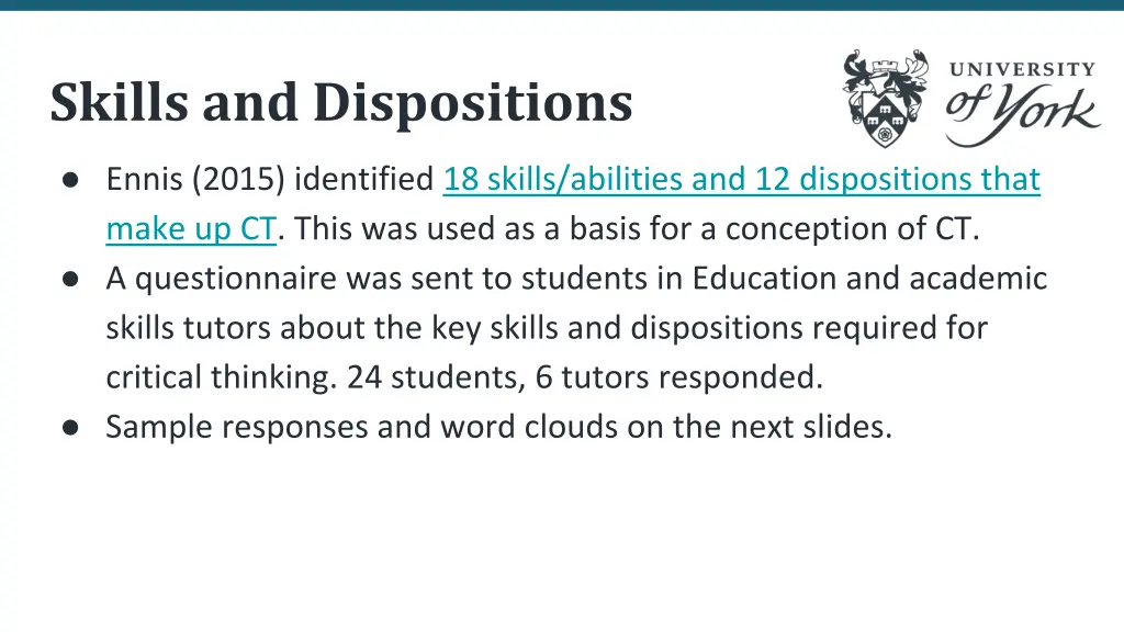 skills and dispositions