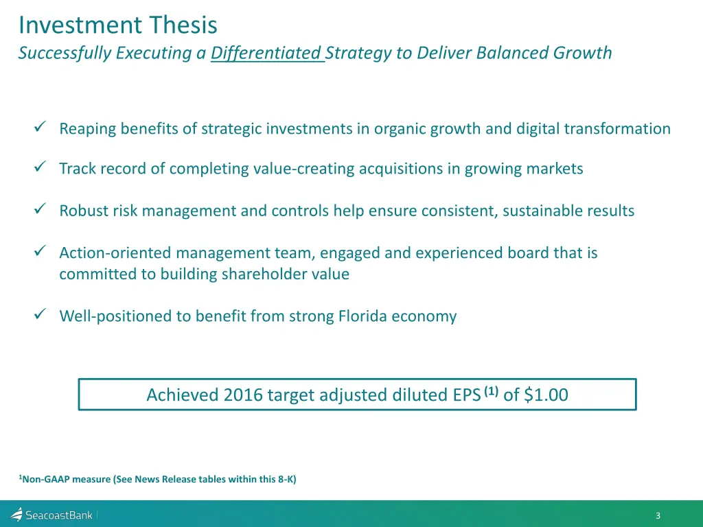 agenda investment thesis successfully executing