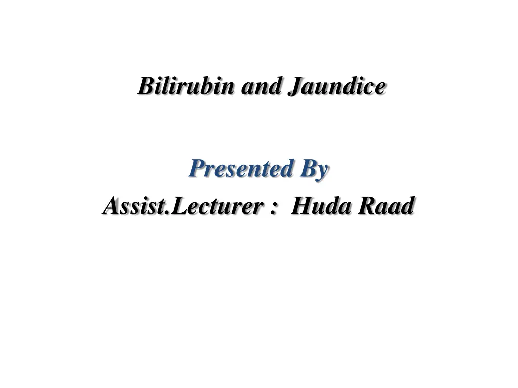 bilirubin and jaundice