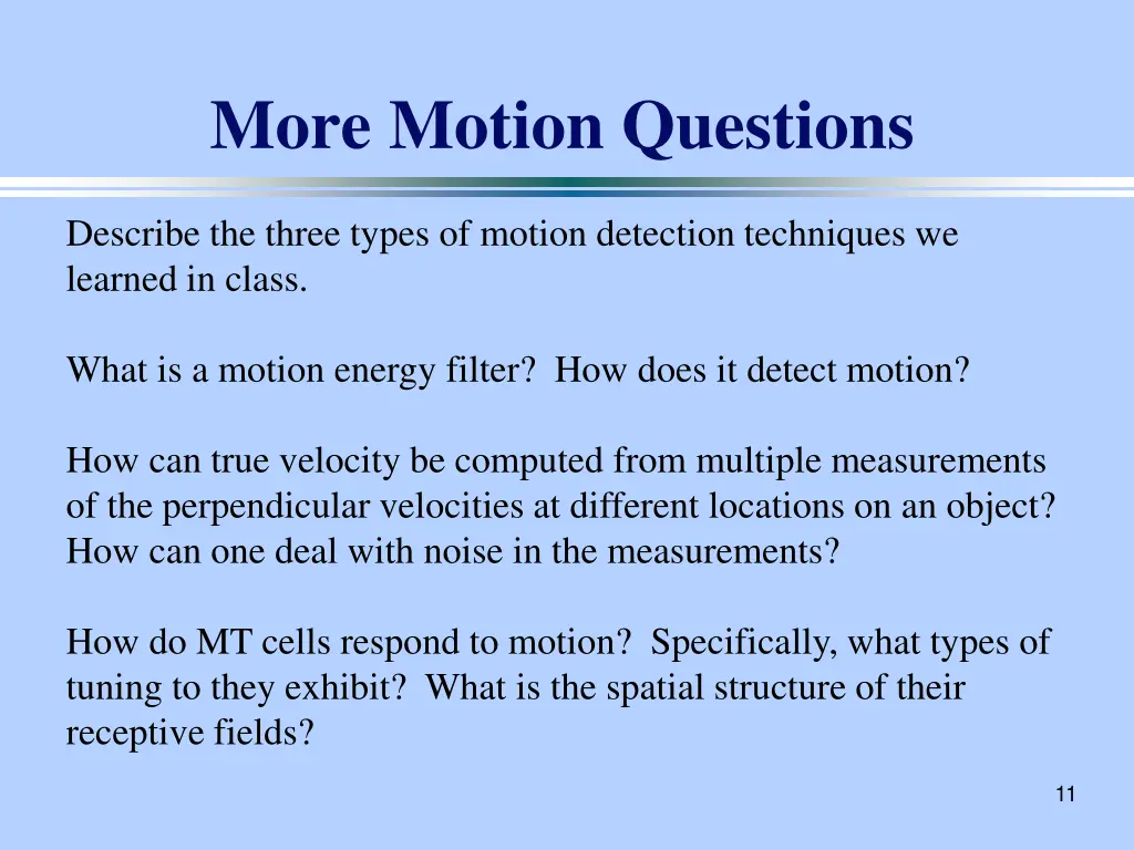 more motion questions