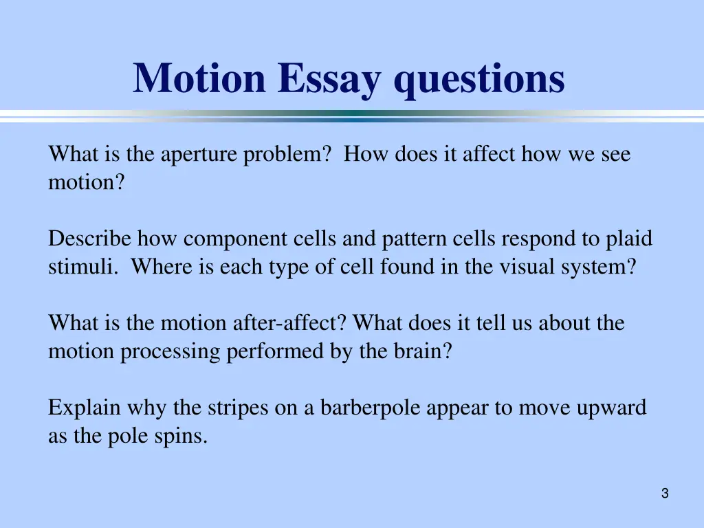 motion essay questions