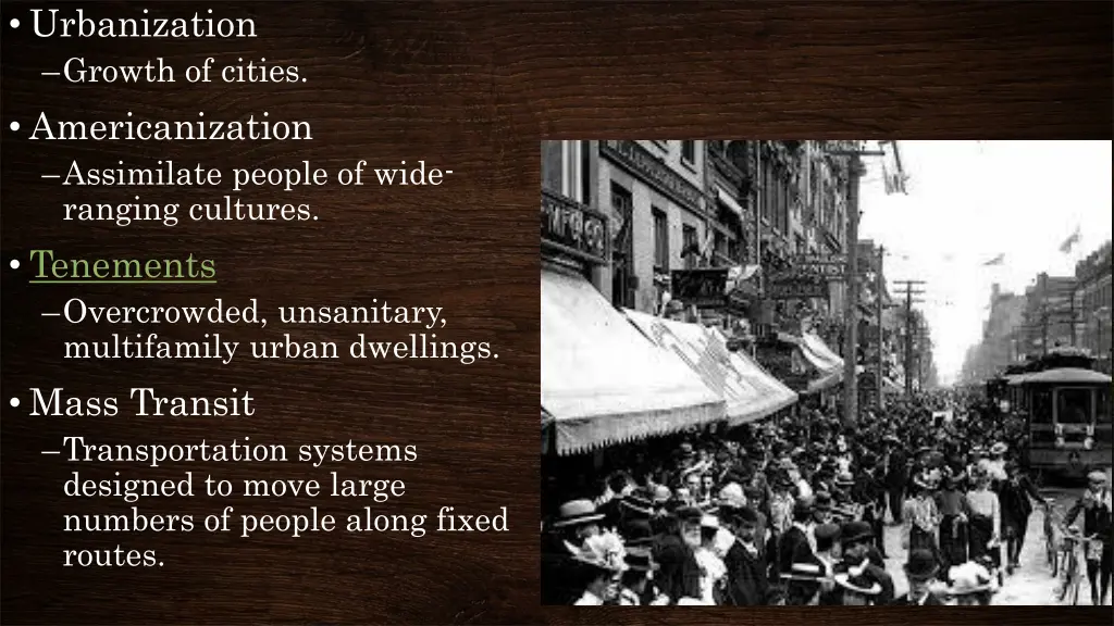 urbanization growth of cities americanization