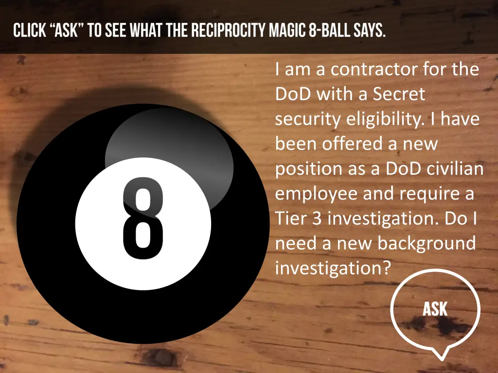 i am a contractor for the dod with a secret