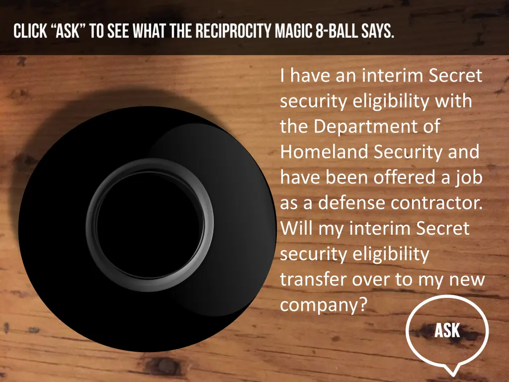 i have an interim secret security eligibility