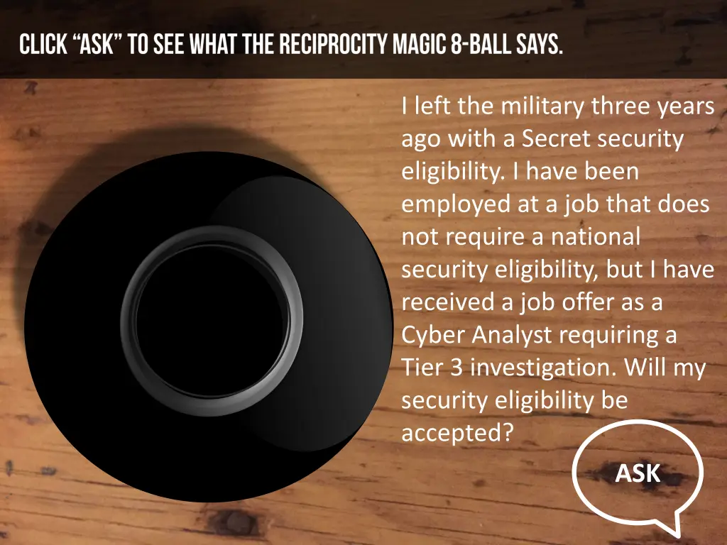 i left the military three years ago with a secret