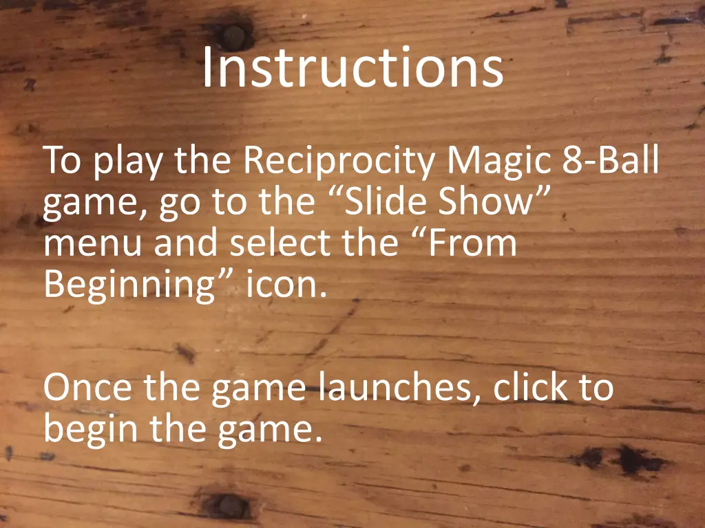 instructions