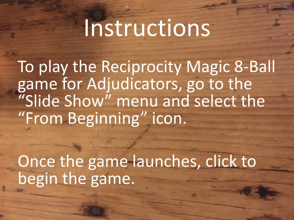 instructions