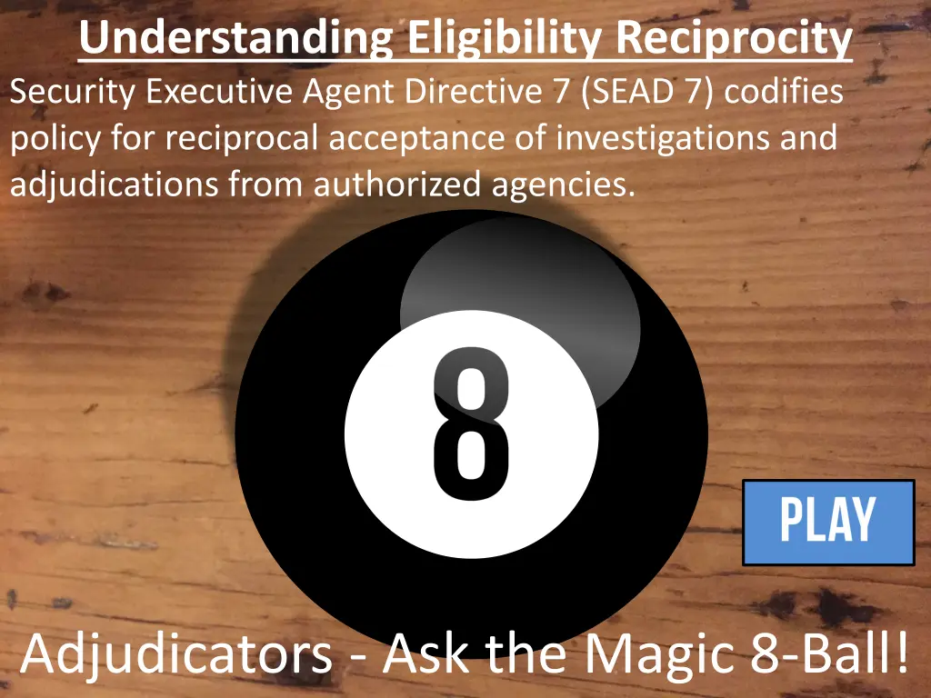 understanding eligibility reciprocity security