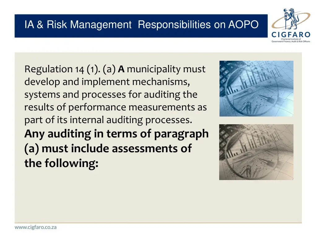 ia risk management responsibilities on aopo