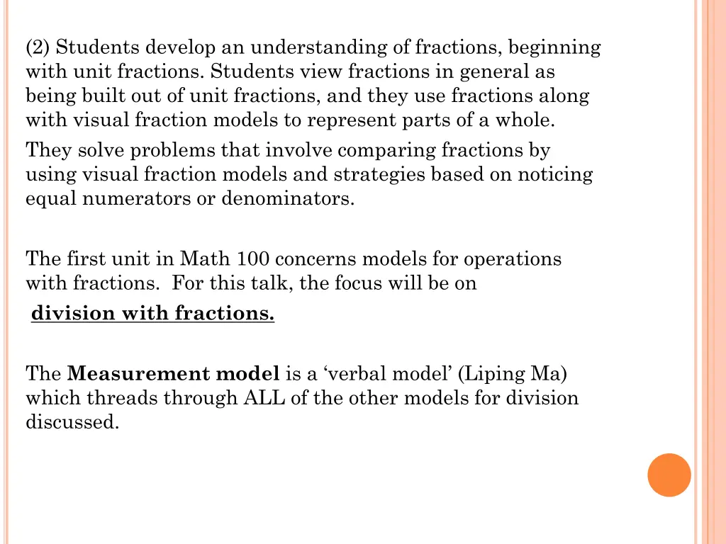 2 students develop an understanding of fractions