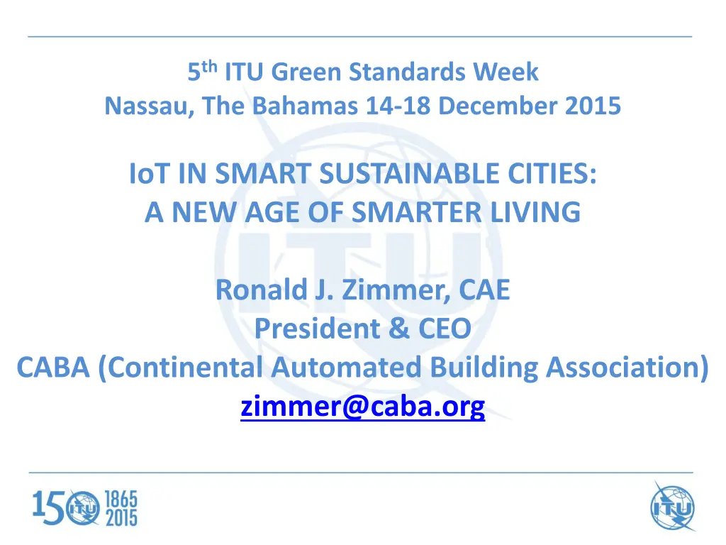 5 th itu green standards week nassau the bahamas