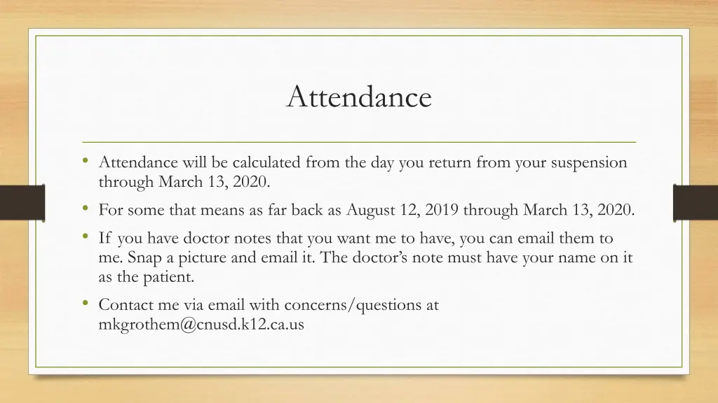 attendance